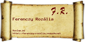 Ferenczy Rozália névjegykártya