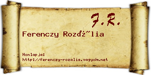 Ferenczy Rozália névjegykártya