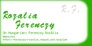 rozalia ferenczy business card